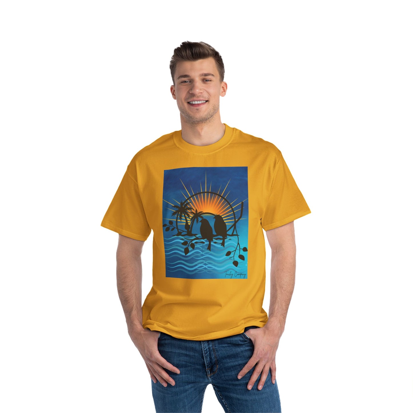 Tropical Sunset Graphic T-Shirt for Beach Lovers