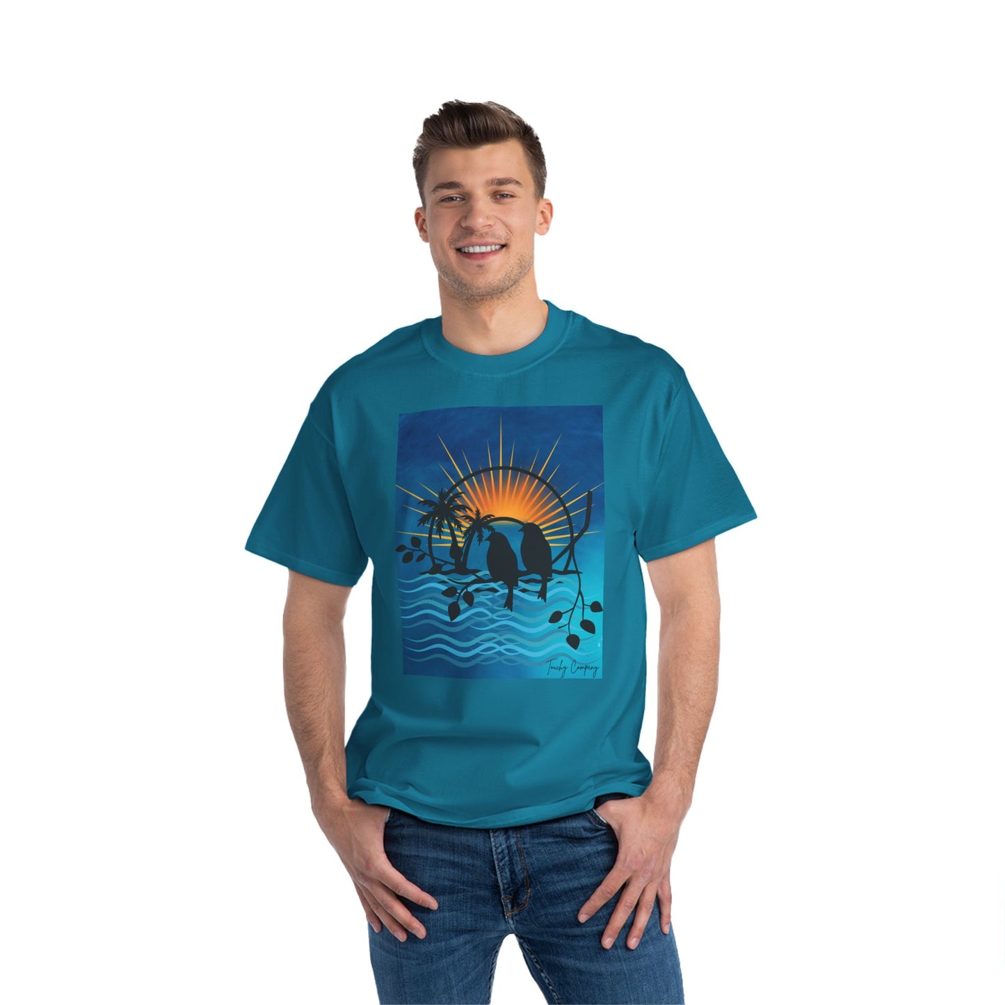 Tropical Sunset Graphic T-Shirt for Beach Lovers