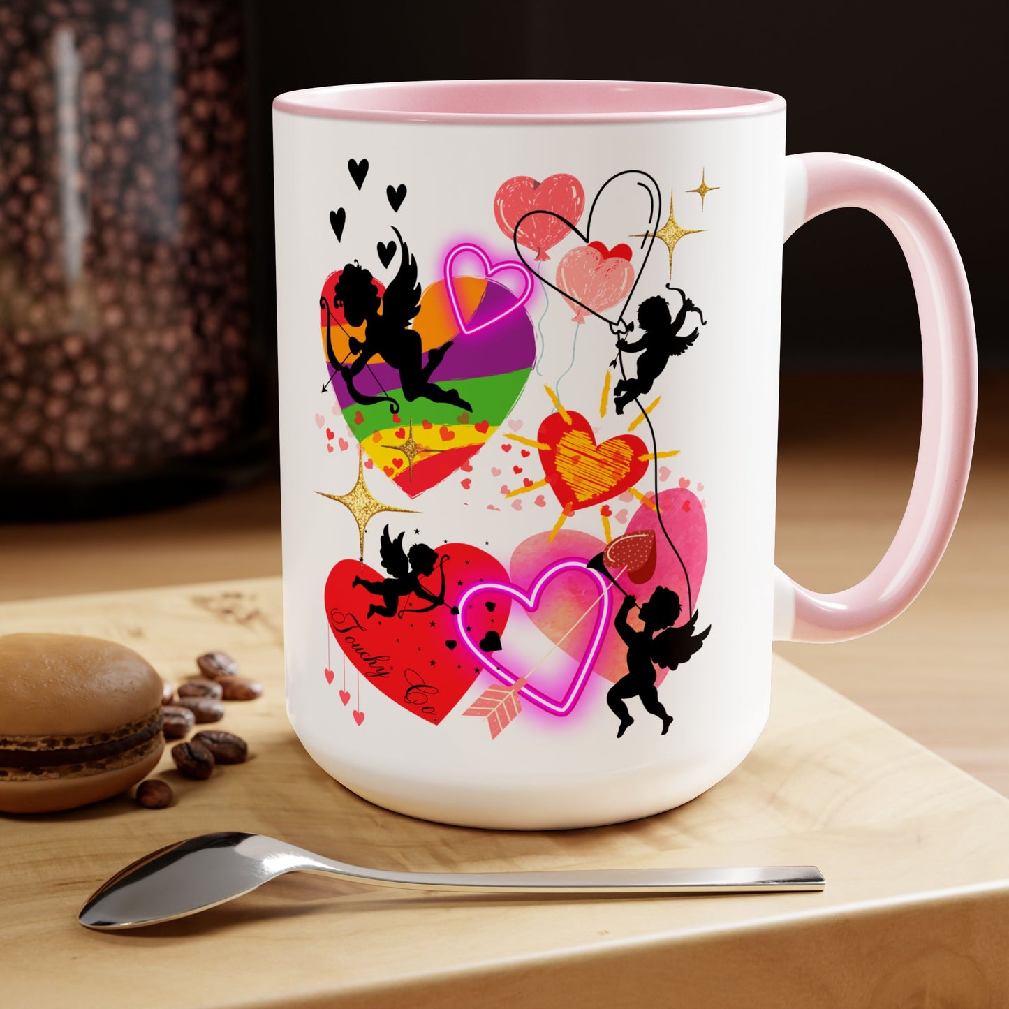 Cupid Love, Two-Tone Coffee Mugs, 15oz