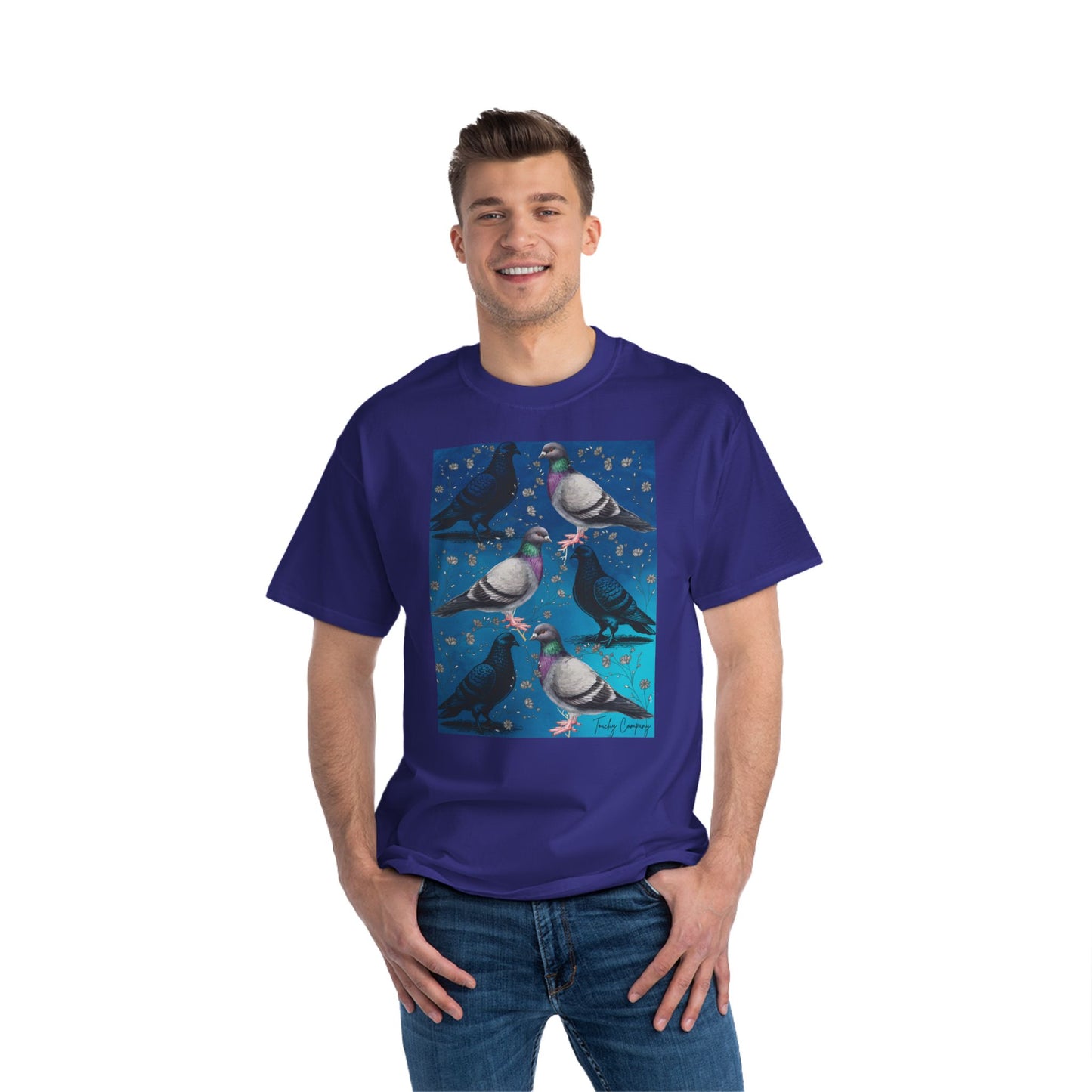 Whimsical Pigeon Art Short-Sleeve T-Shirt – Unique Gift for Bird Lovers