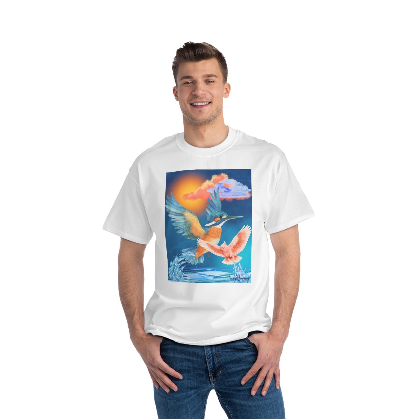 Colorful Kingfisher Graphic T-Shirt for Nature Lovers