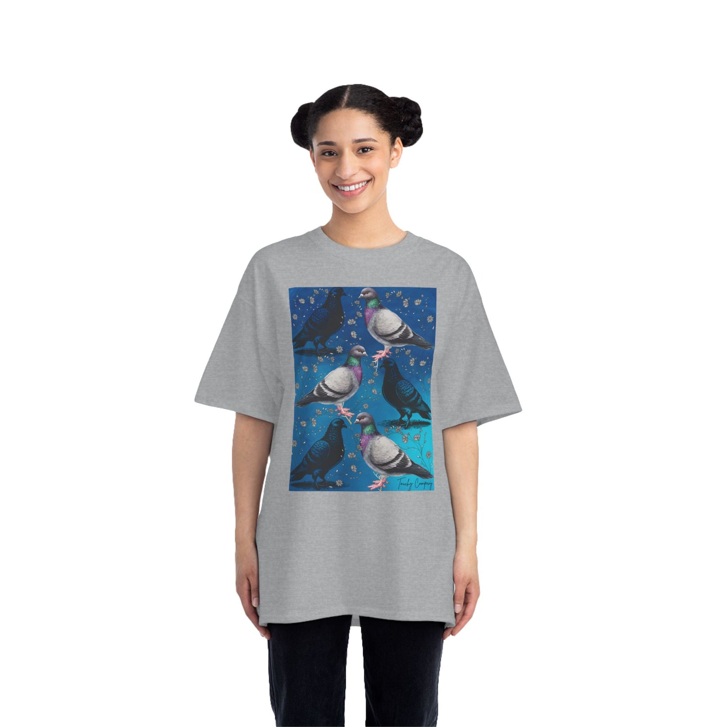 Whimsical Pigeon Art Short-Sleeve T-Shirt – Unique Gift for Bird Lovers
