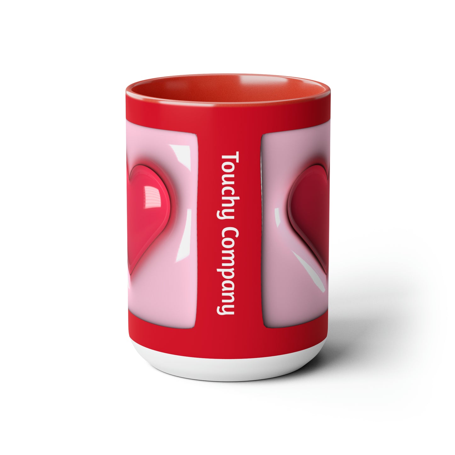 Bubble Heart,Two-Tone Coffee Mugs, 15oz