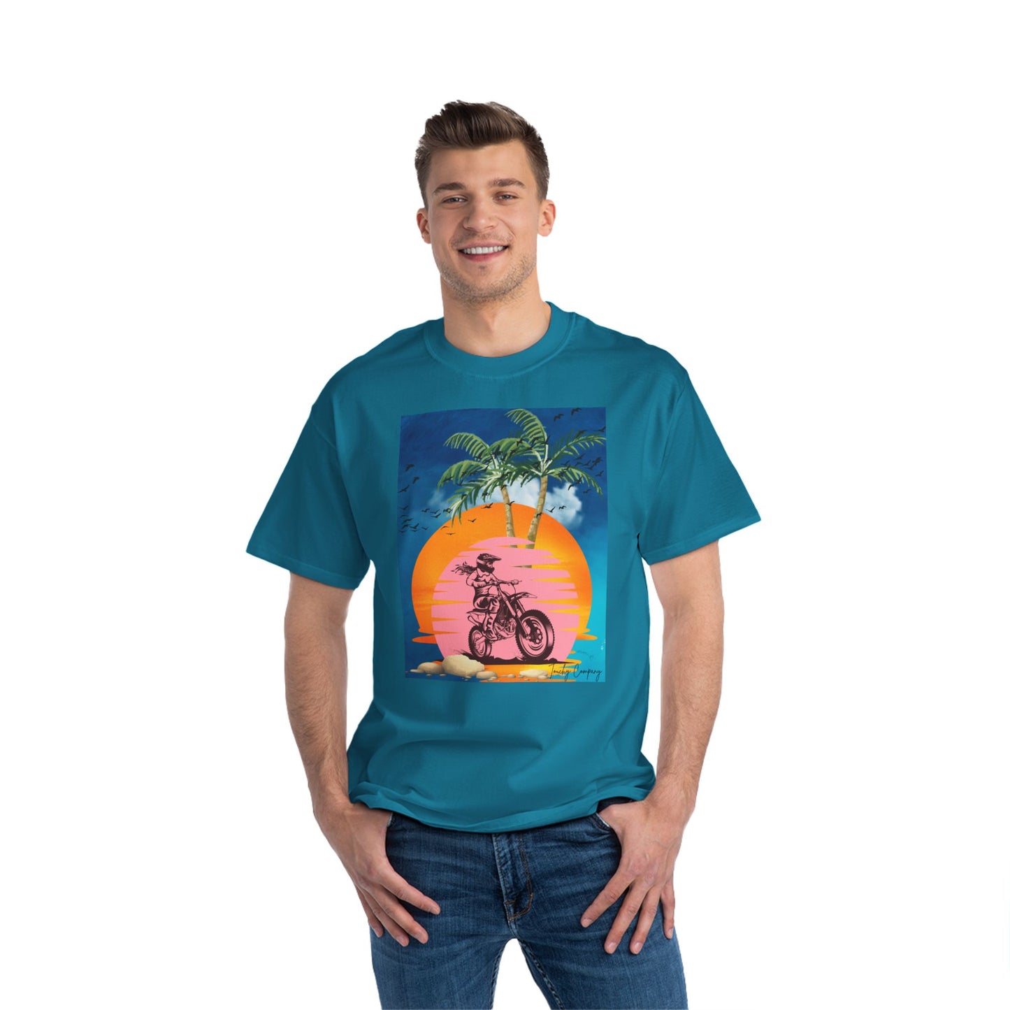 Vintage Sunset Motorcycle Graphic T-Shirt