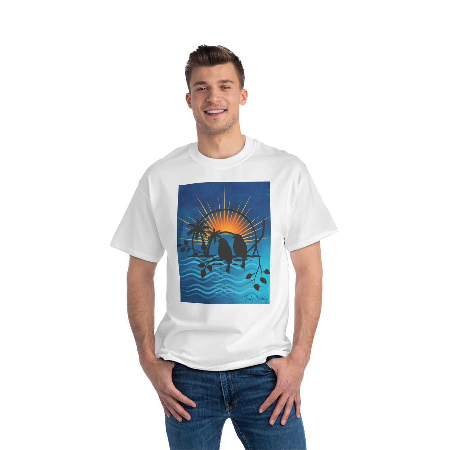 Tropical Sunset Graphic T-Shirt for Beach Lovers