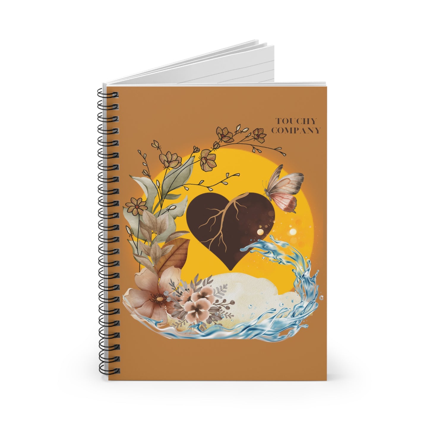 Brown Heart, Spiral Notebook - Ruled Line