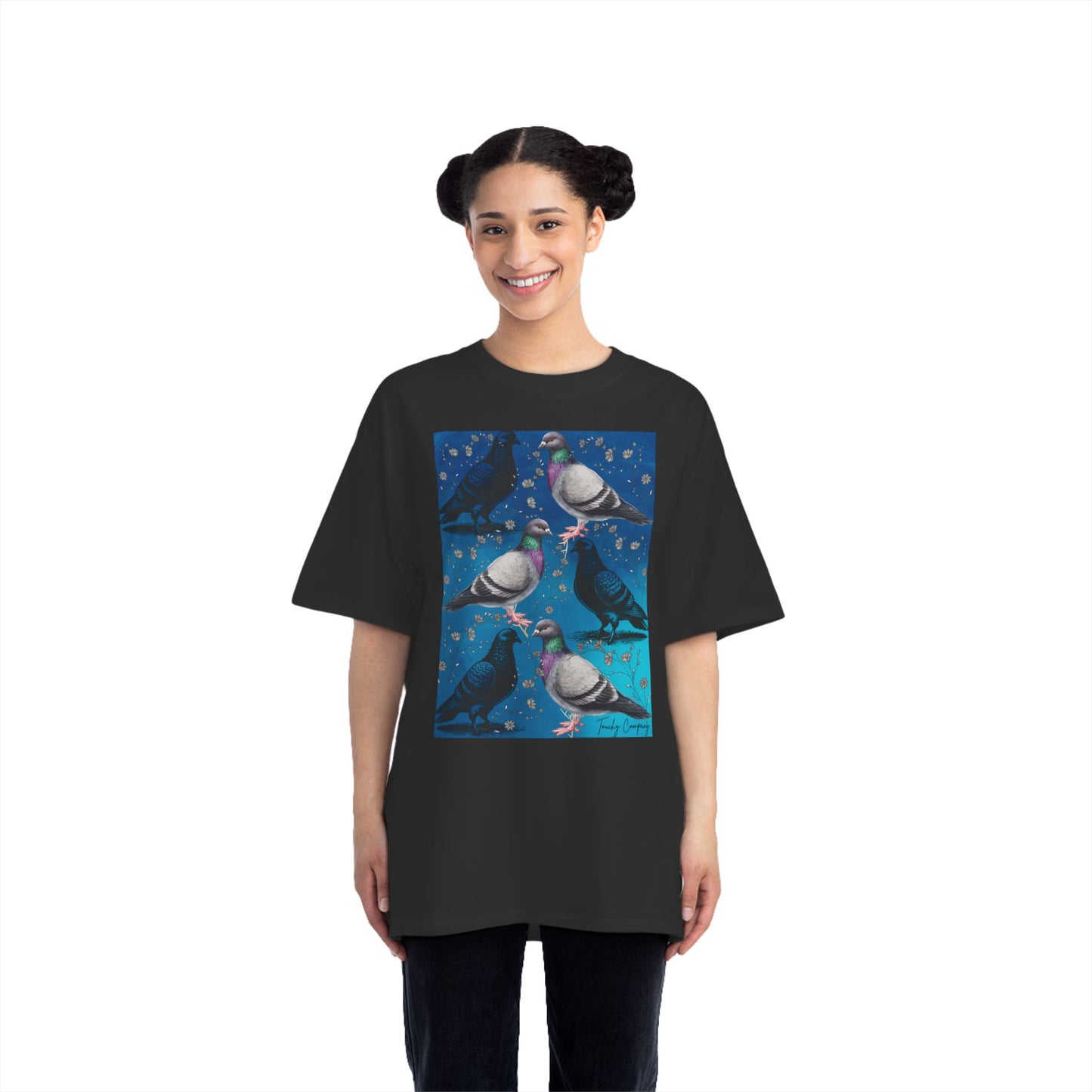 Whimsical Pigeon Art Short-Sleeve T-Shirt – Unique Gift for Bird Lovers
