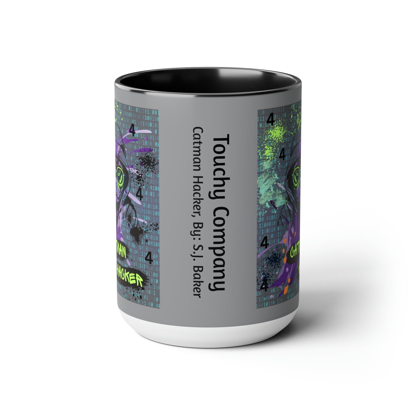 Catman Hacker, Two-Tone Coffee Mugs, 15oz