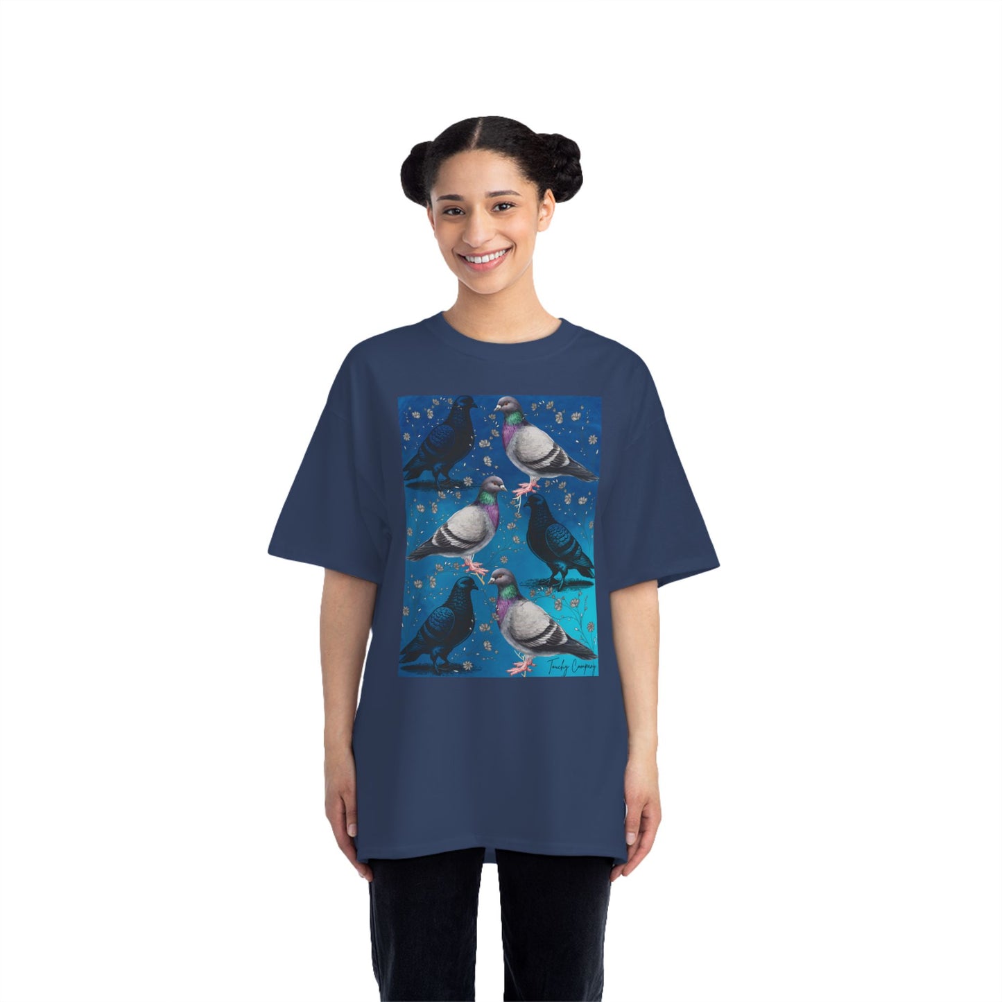 Whimsical Pigeon Art Short-Sleeve T-Shirt – Unique Gift for Bird Lovers