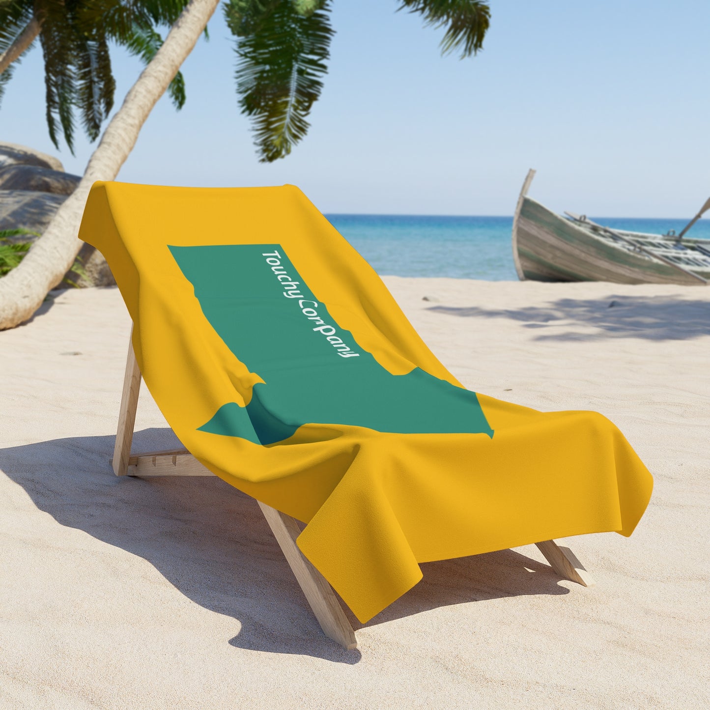 Green Arrow Beach Towel/White