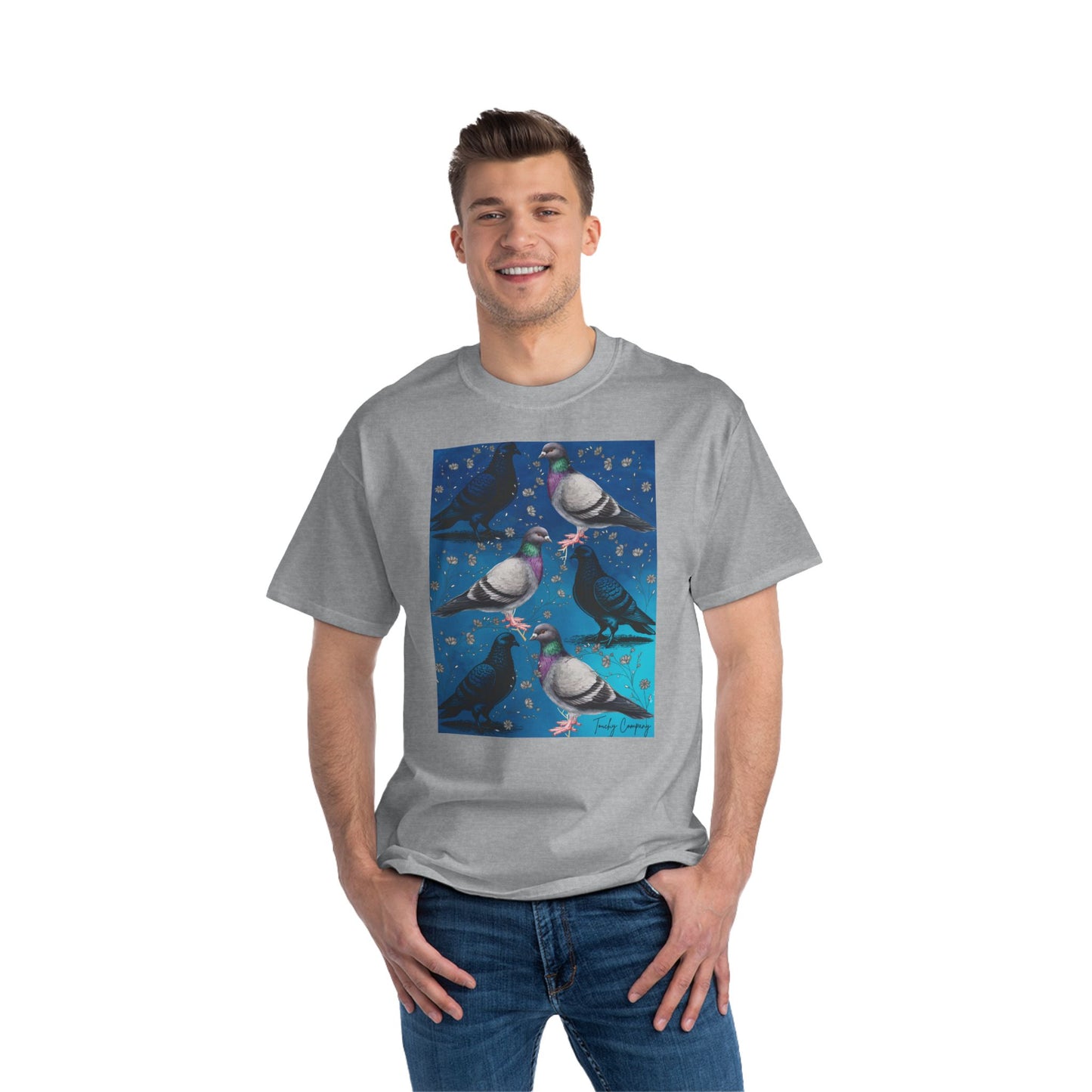 Whimsical Pigeon Art Short-Sleeve T-Shirt – Unique Gift for Bird Lovers
