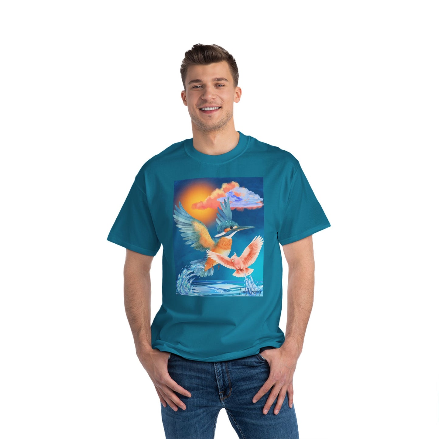 Colorful Kingfisher Graphic T-Shirt for Nature Lovers