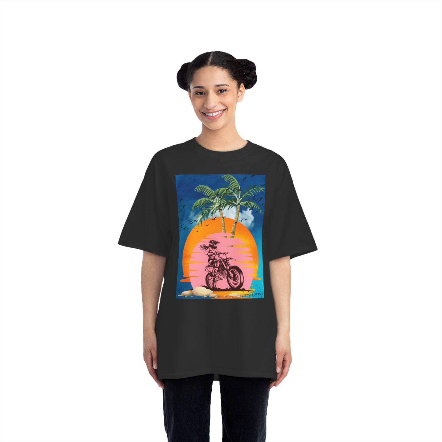 Vintage Sunset Motorcycle Graphic T-Shirt