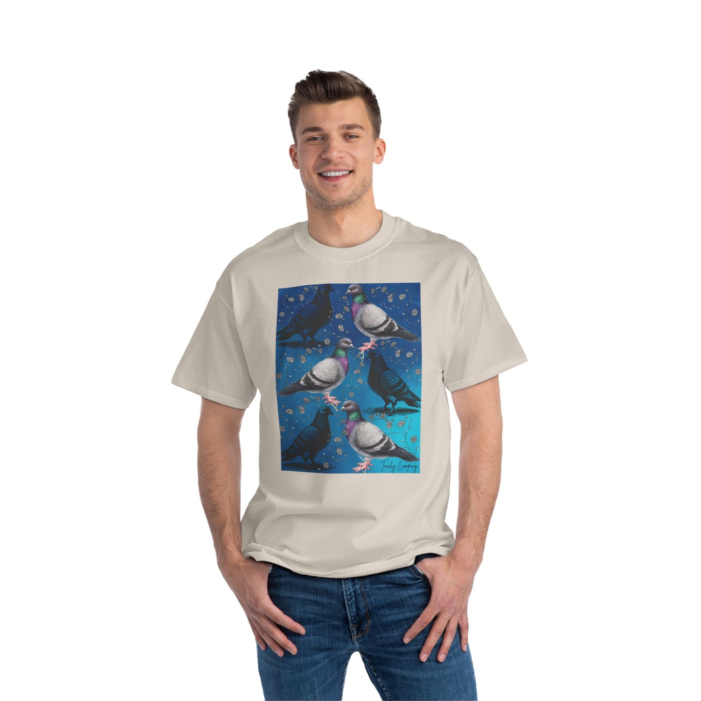 Whimsical Pigeon Art Short-Sleeve T-Shirt – Unique Gift for Bird Lovers