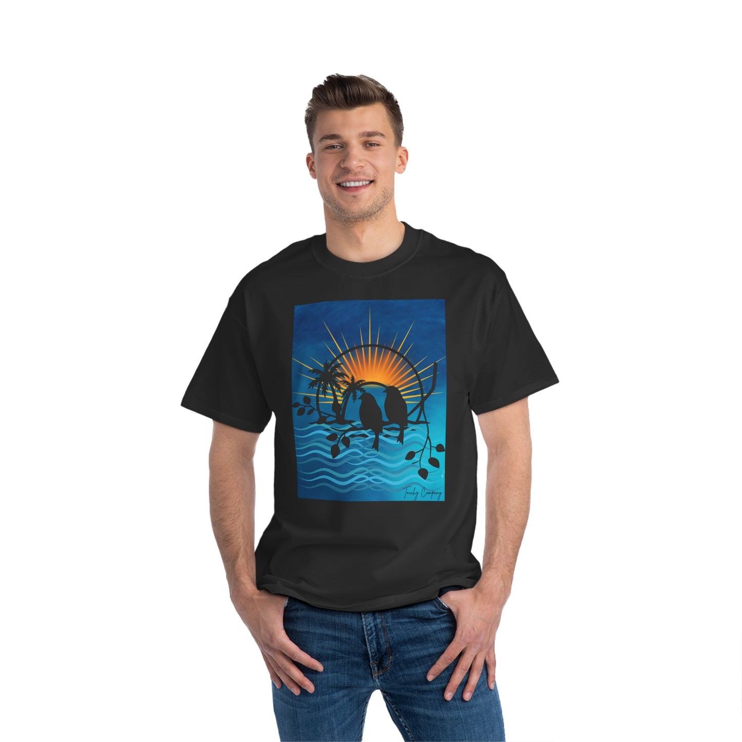 Tropical Sunset Graphic T-Shirt for Beach Lovers
