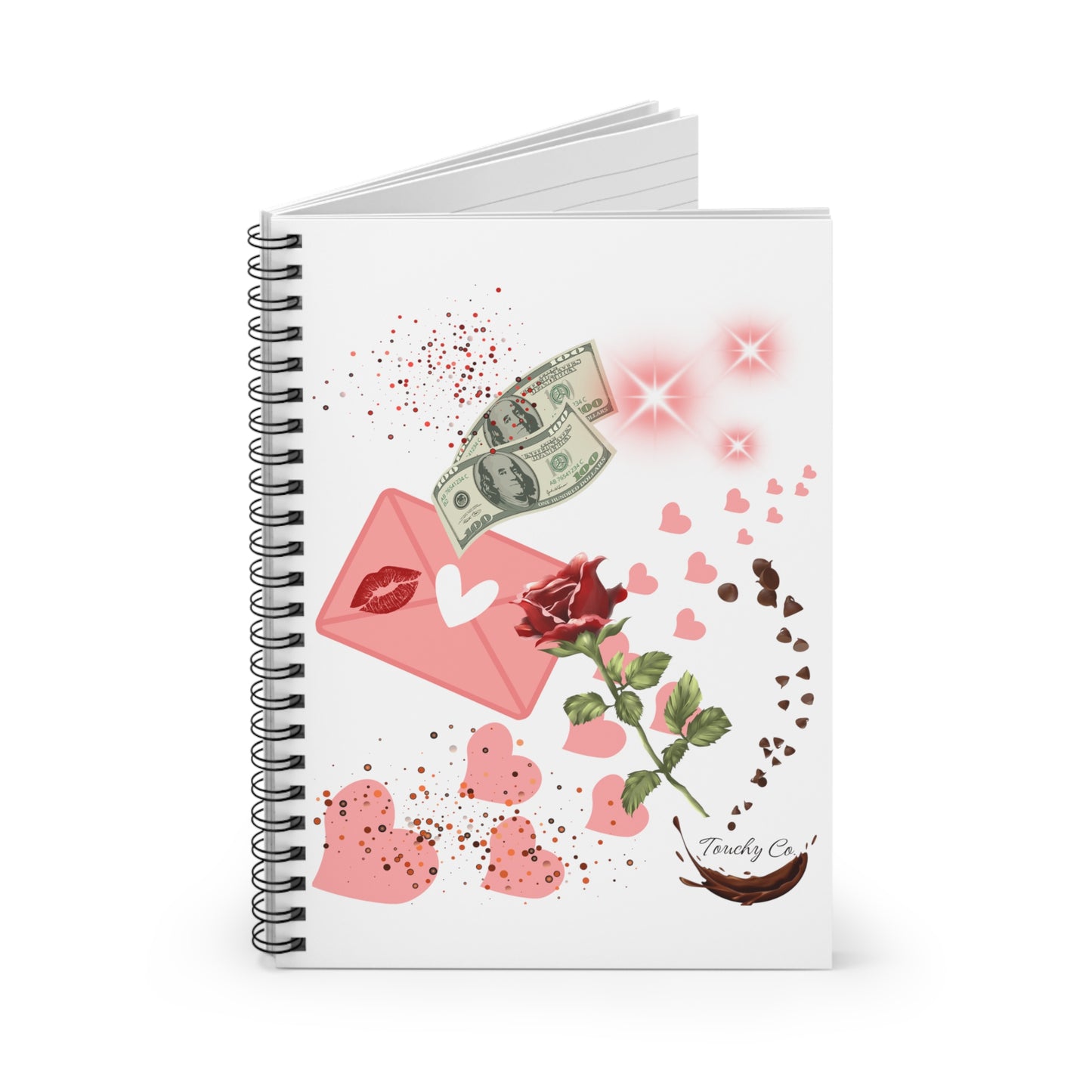 Money Heart, Spiral Notebook - Ruled Line