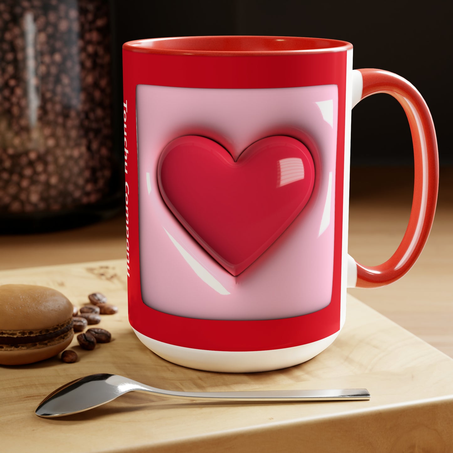 Bubble Heart,Two-Tone Coffee Mugs, 15oz