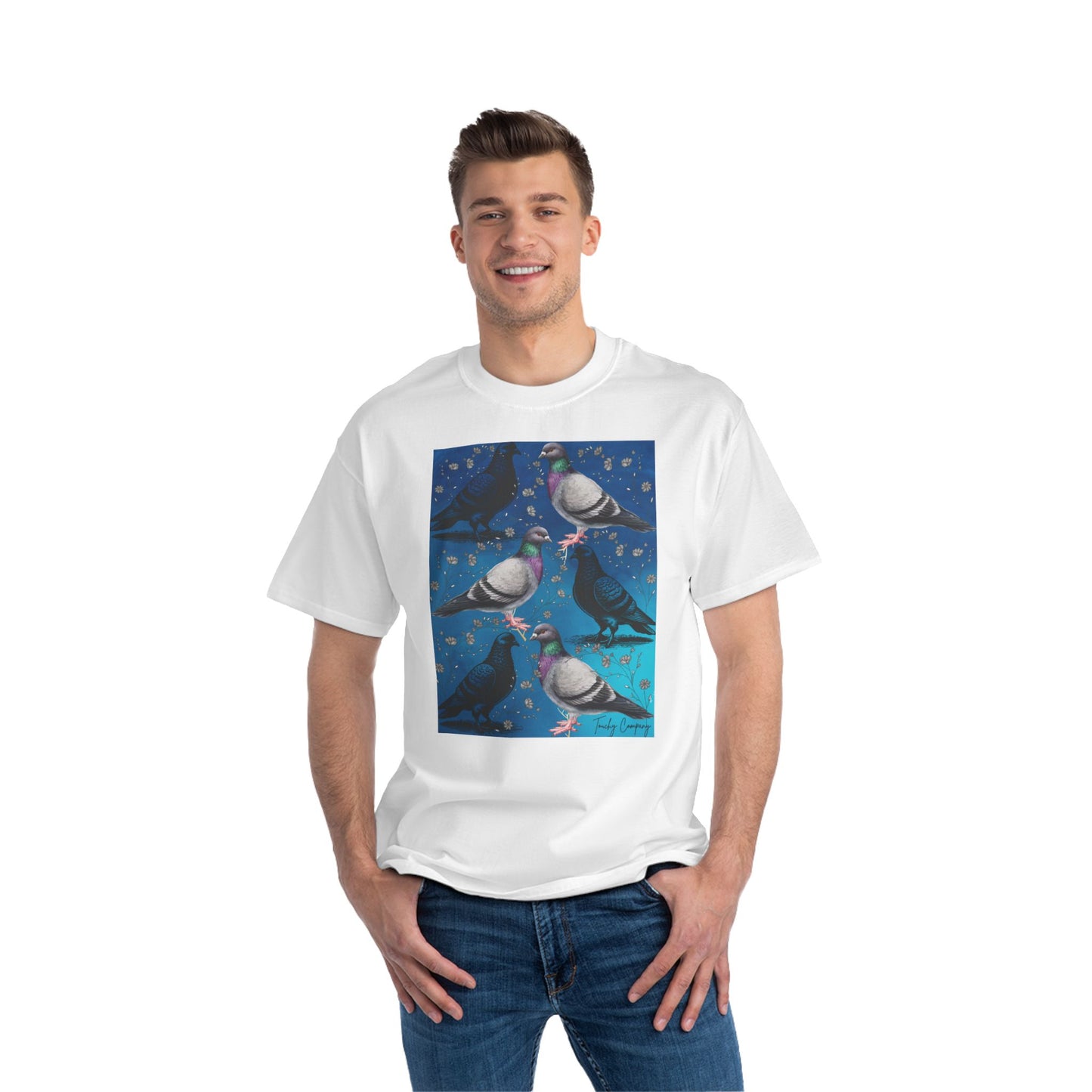 Whimsical Pigeon Art Short-Sleeve T-Shirt – Unique Gift for Bird Lovers