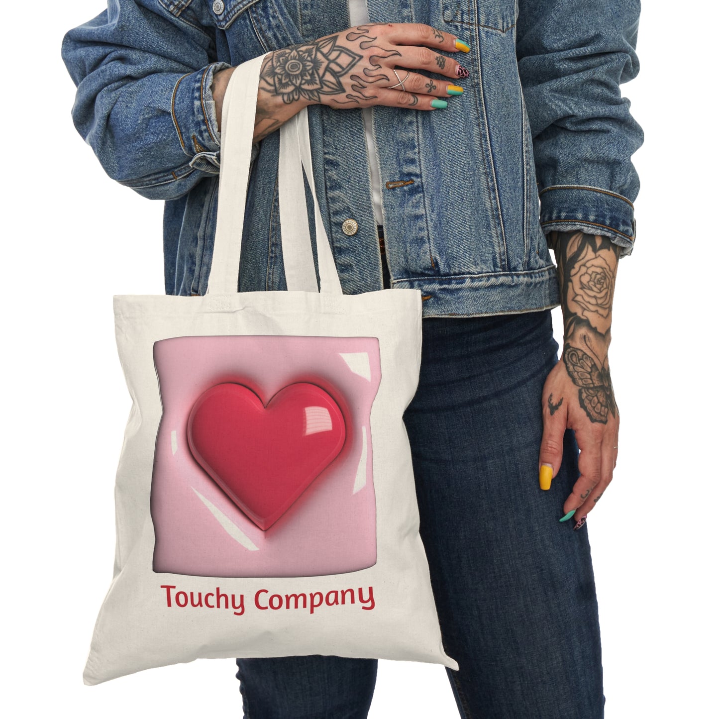 Bubble Heart, Natural Tote Bag