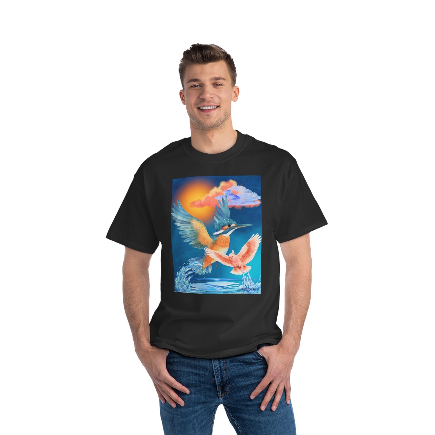Colorful Kingfisher Graphic T-Shirt for Nature Lovers