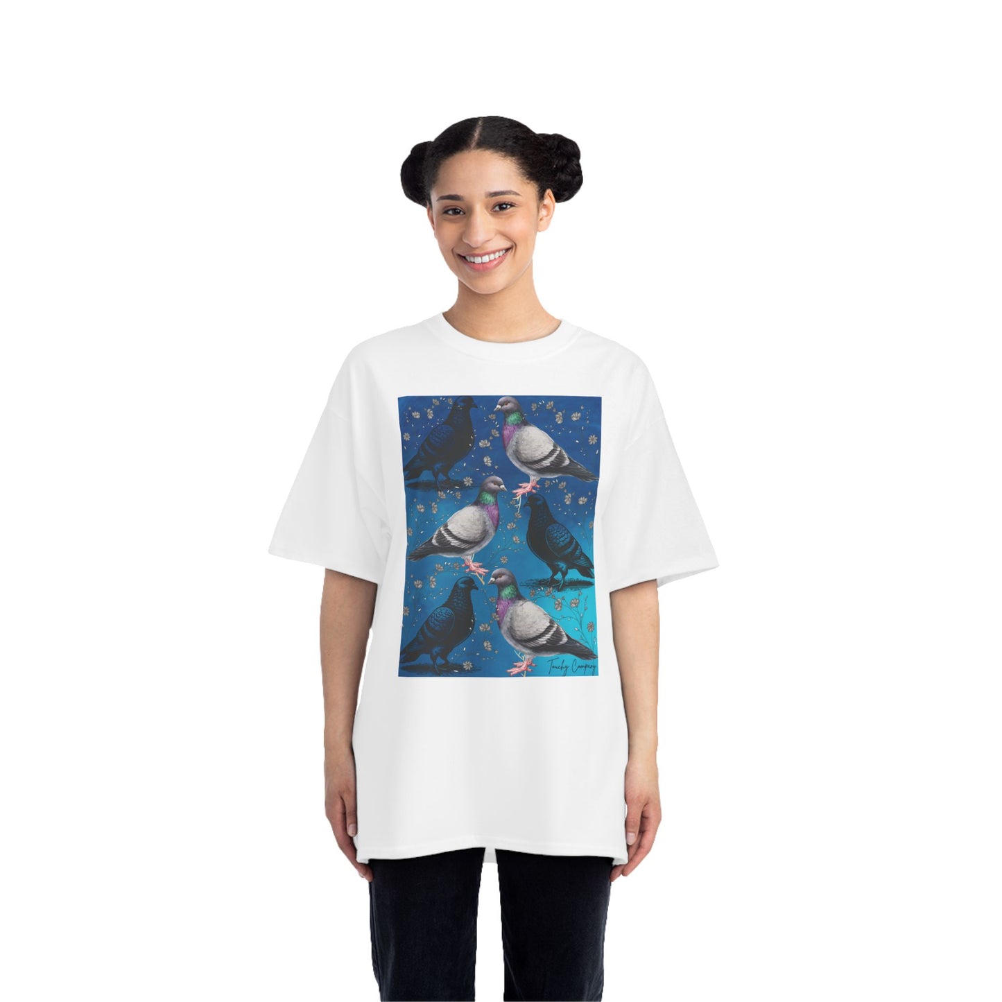 Whimsical Pigeon Art Short-Sleeve T-Shirt – Unique Gift for Bird Lovers