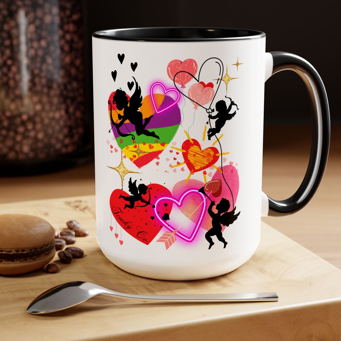 Cupid Love, Two-Tone Coffee Mugs, 15oz