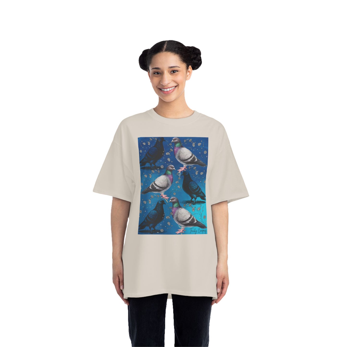 Whimsical Pigeon Art Short-Sleeve T-Shirt – Unique Gift for Bird Lovers