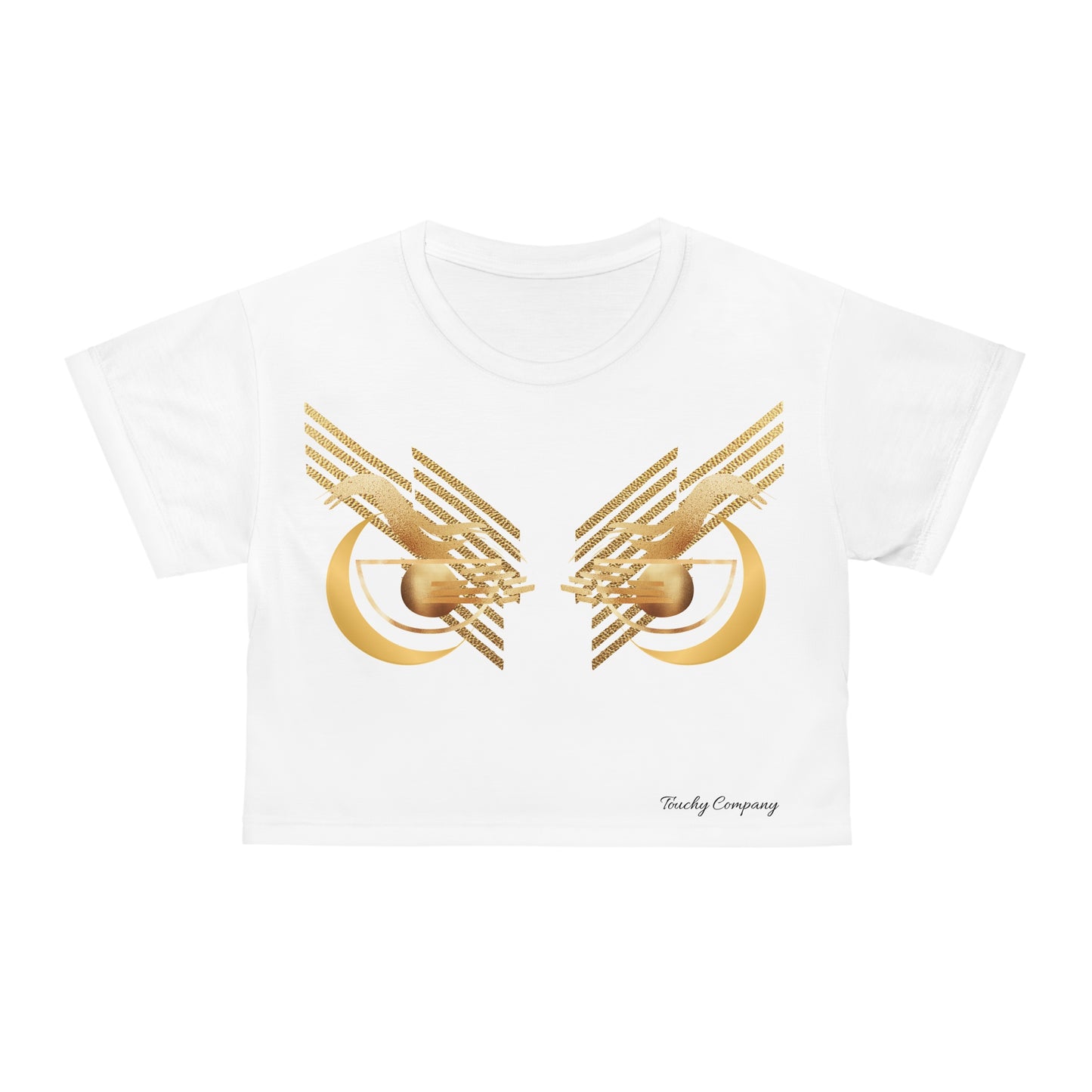 Golden Winged Crop Tee - Stylish Casual Women's Top
