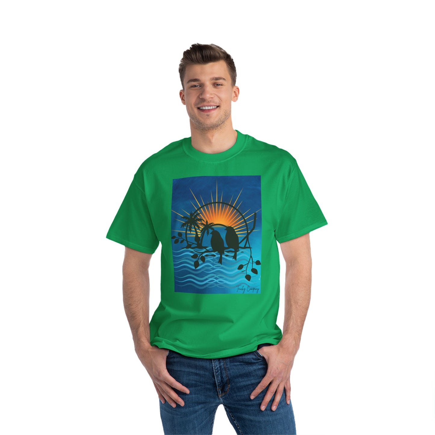 Tropical Sunset Graphic T-Shirt for Beach Lovers