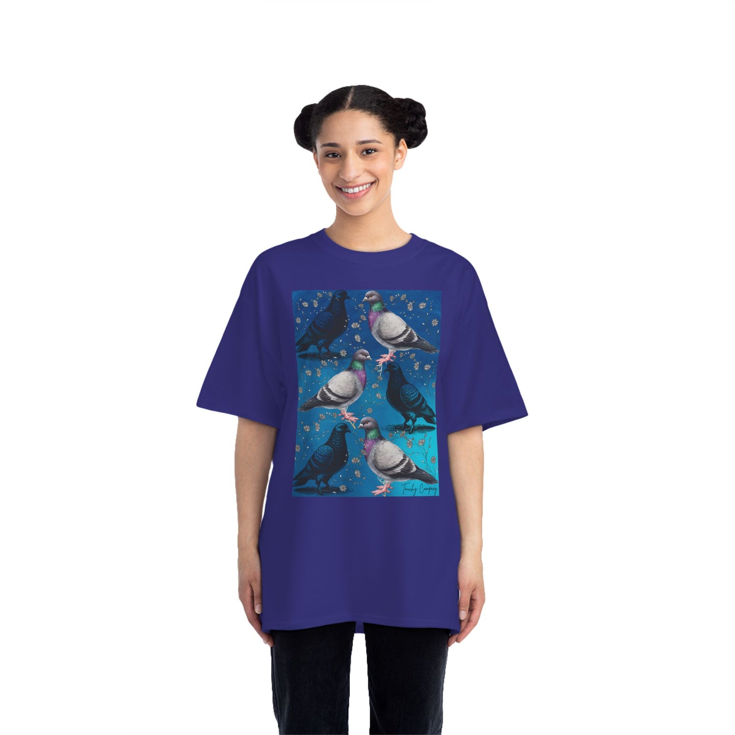 Whimsical Pigeon Art Short-Sleeve T-Shirt – Unique Gift for Bird Lovers