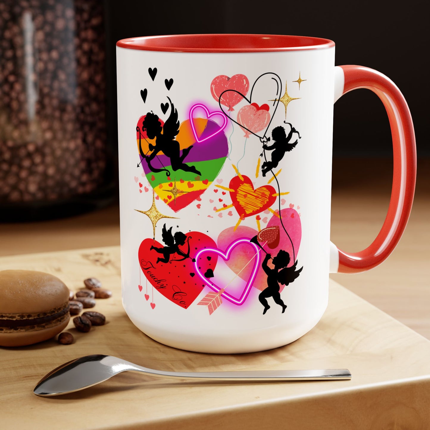 Cupid Love, Two-Tone Coffee Mugs, 15oz