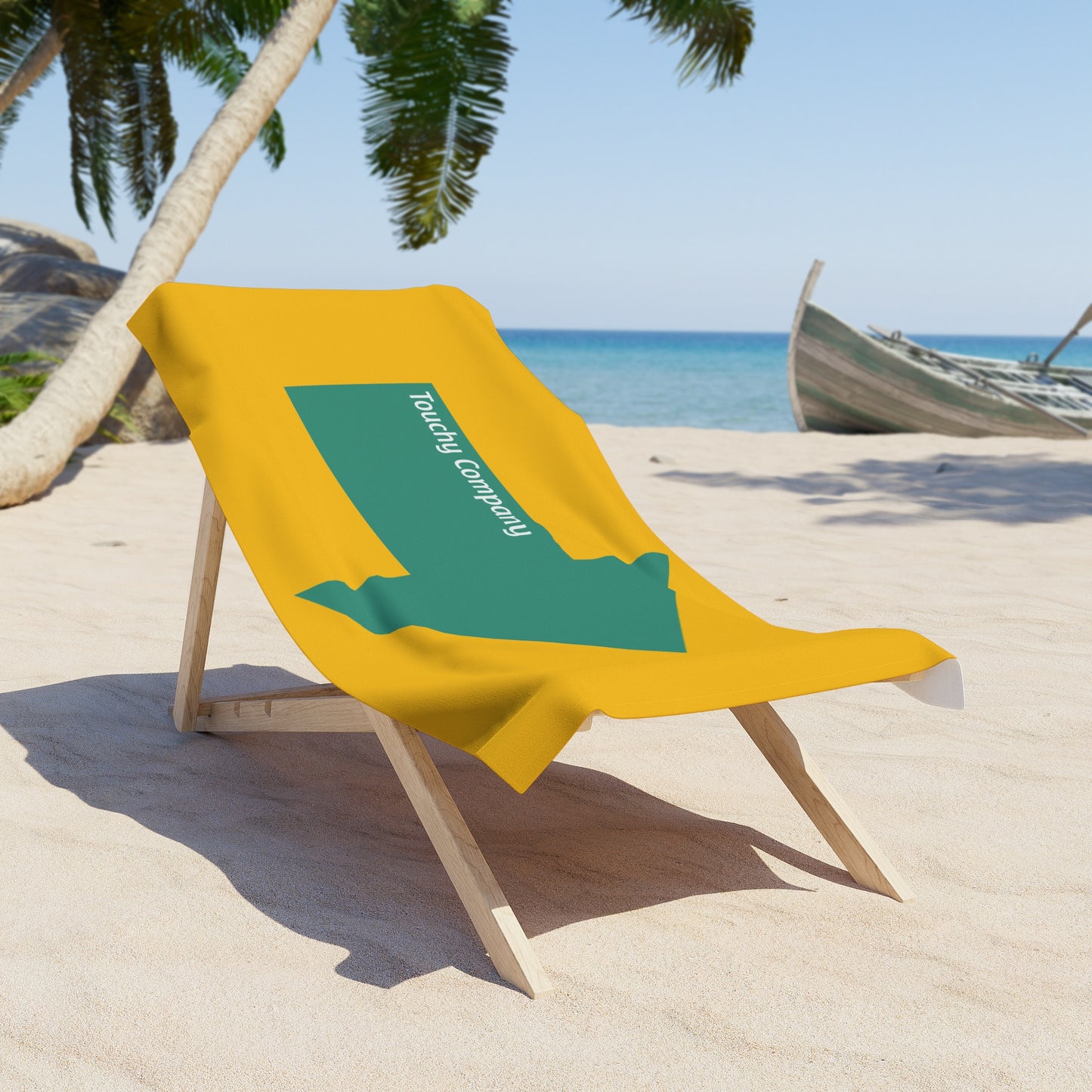 Green Arrow Beach Towel/White