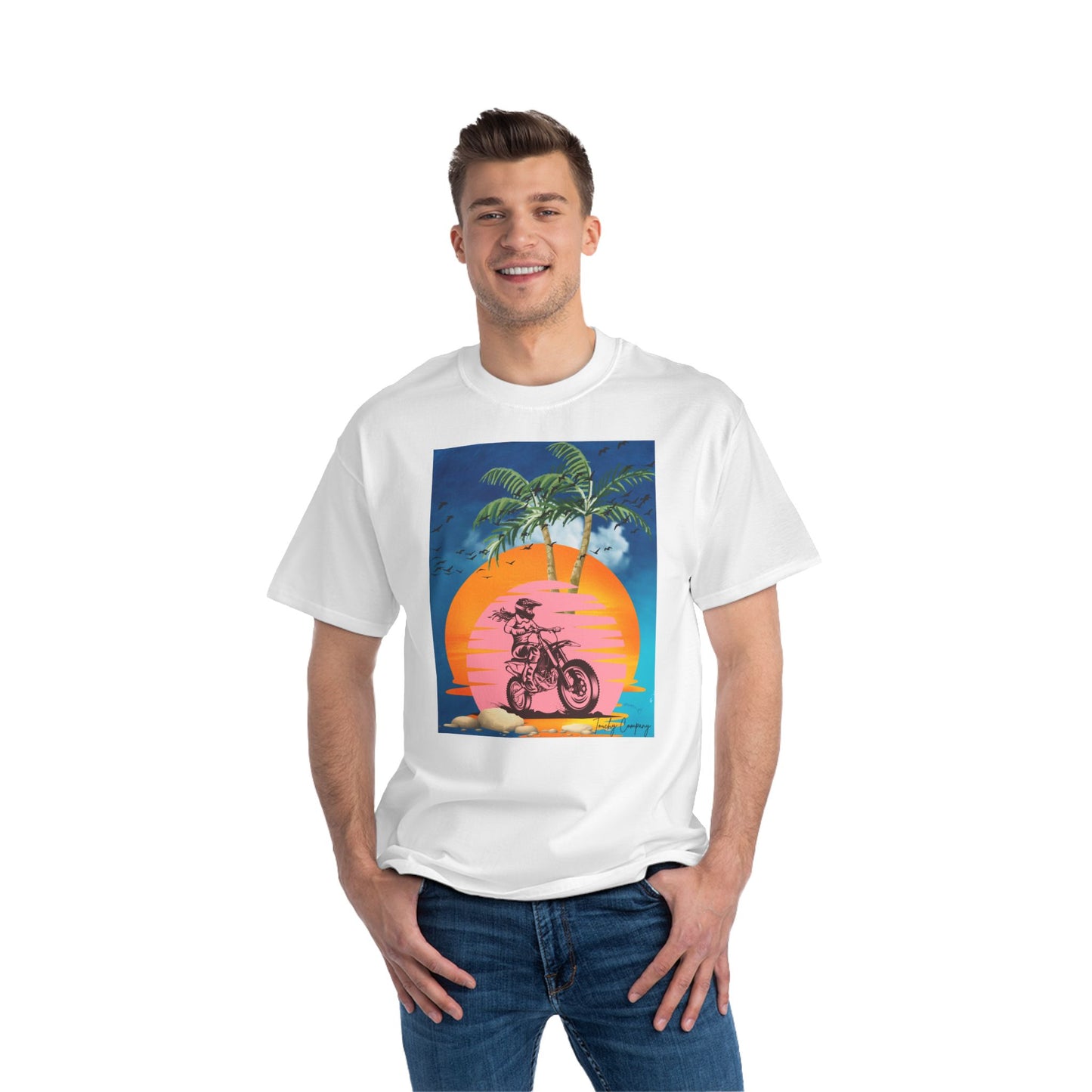 Vintage Sunset Motorcycle Graphic T-Shirt