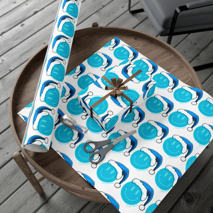 Blue Face Santa Gift Wrap Papers