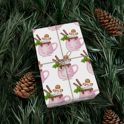 Pink Gingerbread Gift Wrap Papers