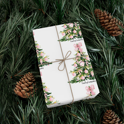 Pink Hanging Santa Gift Wrap Papers