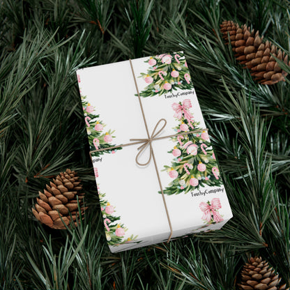 Pink Hanging Santa Gift Wrap Papers