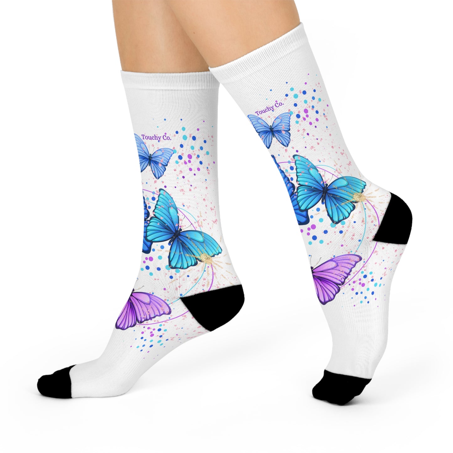 Tropical Butterfly Crew Socks