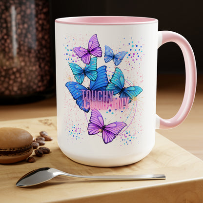 Tropical Butterfly, Two-Tone Coffee Mugs, 15oz