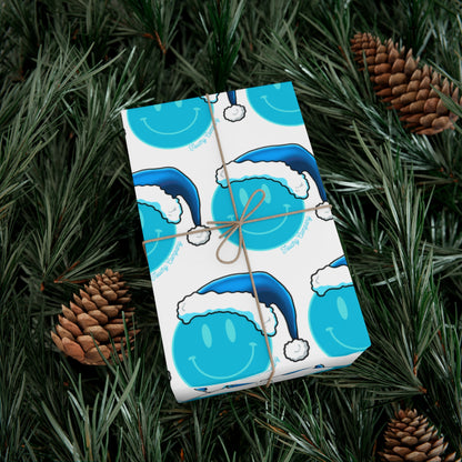 Blue Face Santa Gift Wrap Papers