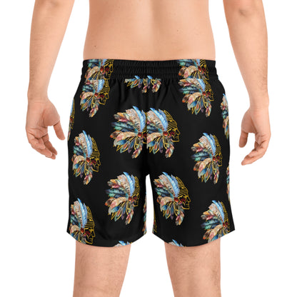 Mighty Indian, Mid-Length Swim Shorts