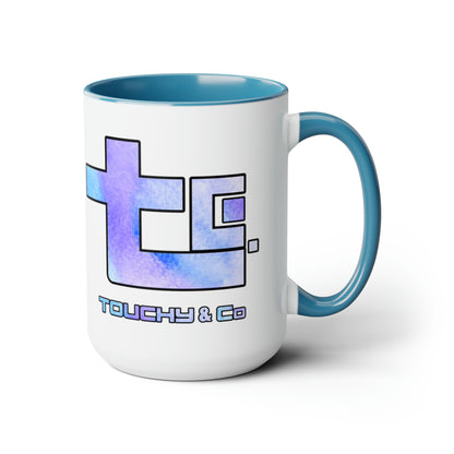 Touchy Logo, Two-Tone Coffee Mugs, 15oz