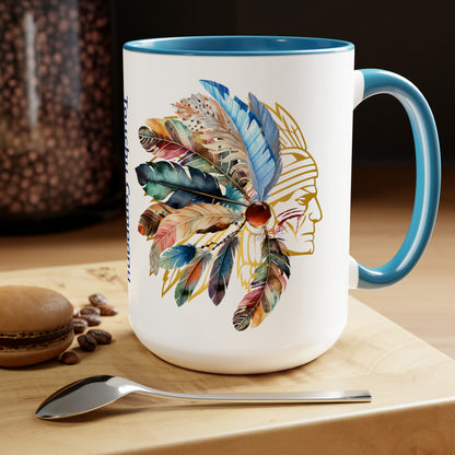 Mighty Indian, Two-Tone Coffee Mugs, 15oz