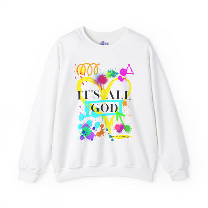 It's All God Paint Splat #1 Unisex Heavy Blend™ Crewneck Sweatshirt