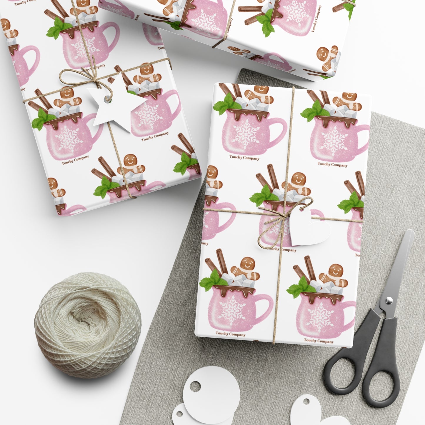 Pink Gingerbread Gift Wrap Papers