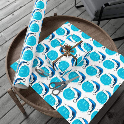 Blue Face Santa Gift Wrap Papers