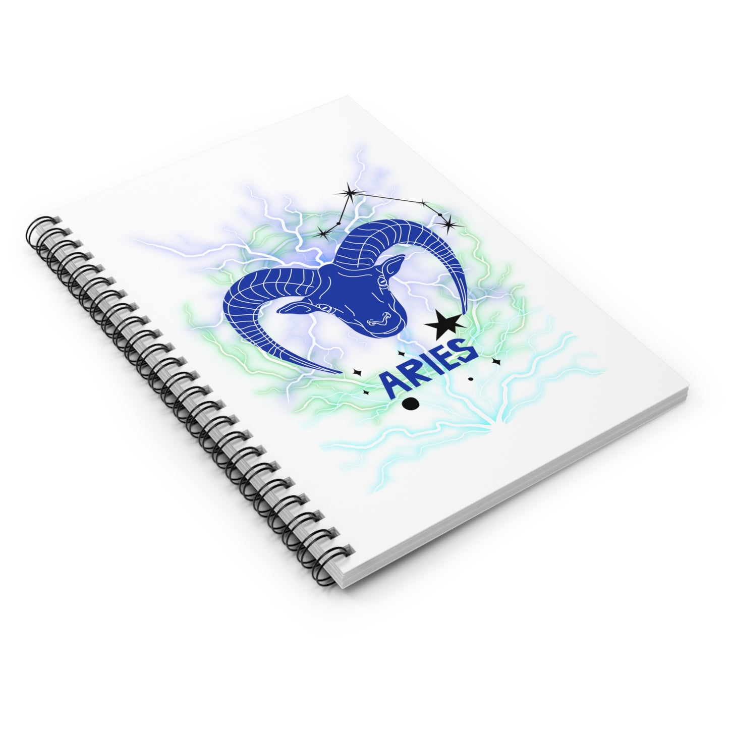 Aries Vibes, Spiral Notebook - Ruled Line