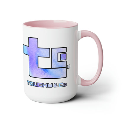 Touchy Logo, Two-Tone Coffee Mugs, 15oz