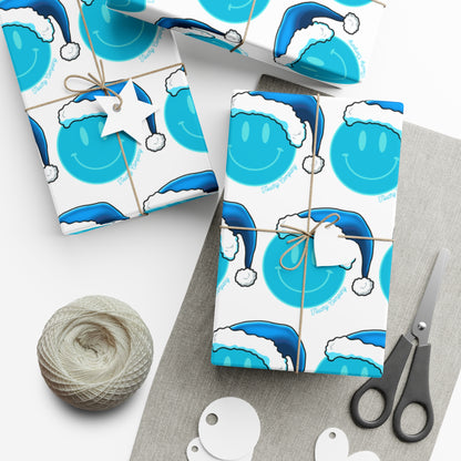 Blue Face Santa Gift Wrap Papers