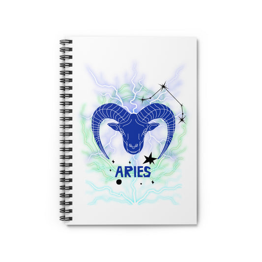 Aries Vibes, Spiral Notebook - Ruled Line